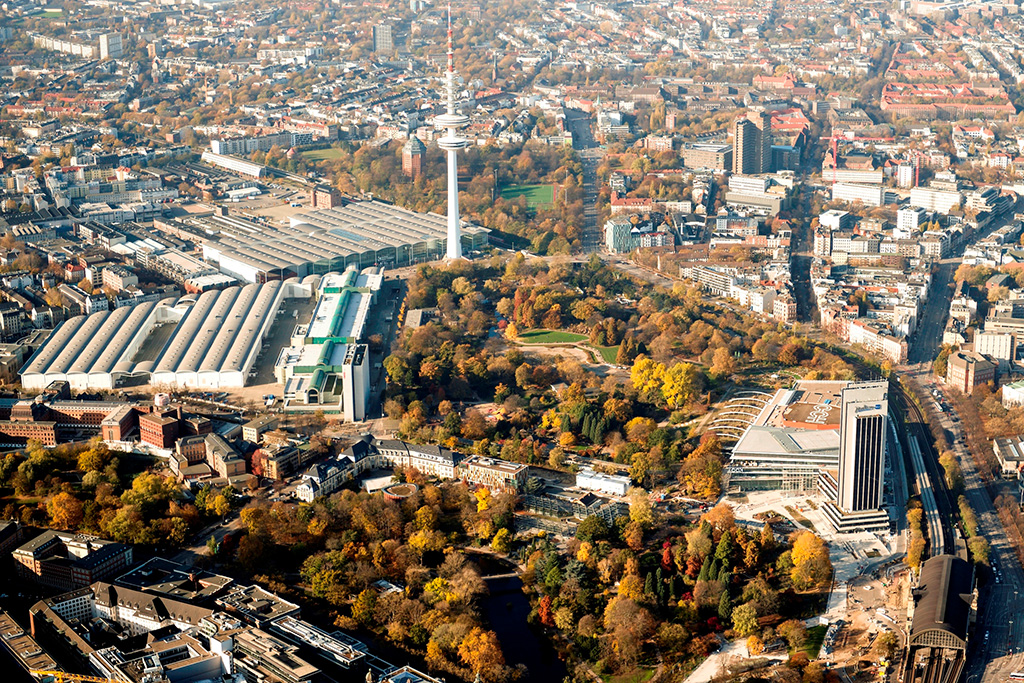 Messegelände Hamburg Vogelperspektive