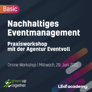 Banner LEaT Academy Seminar Nachhaltiges Eventmanagement