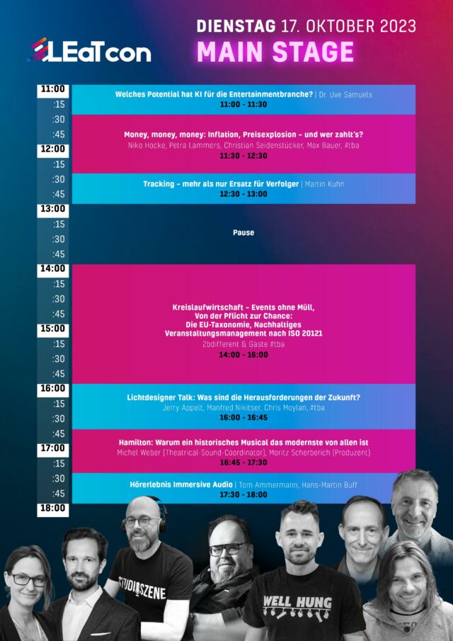 LEaT con-Programm 17. Oktober Main Stage