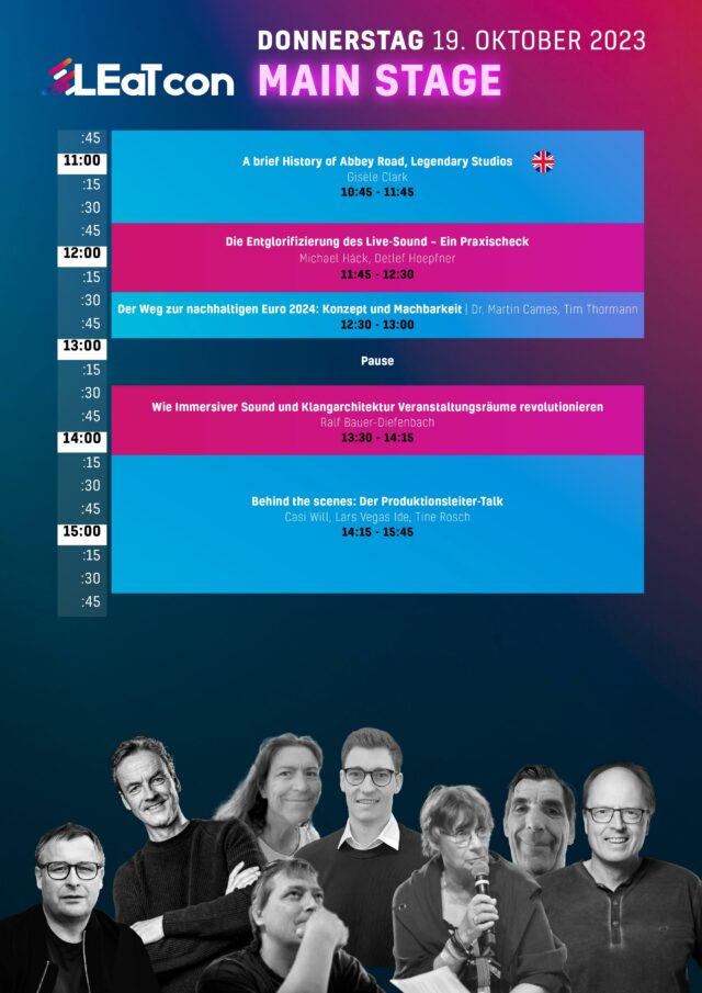 LEaT con-Programm 19. Oktober Main Stage