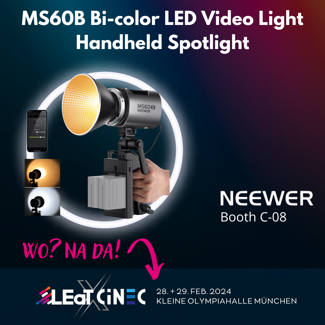 Neewer MS60B Bi-color LED Video Light Handheld Spotlight