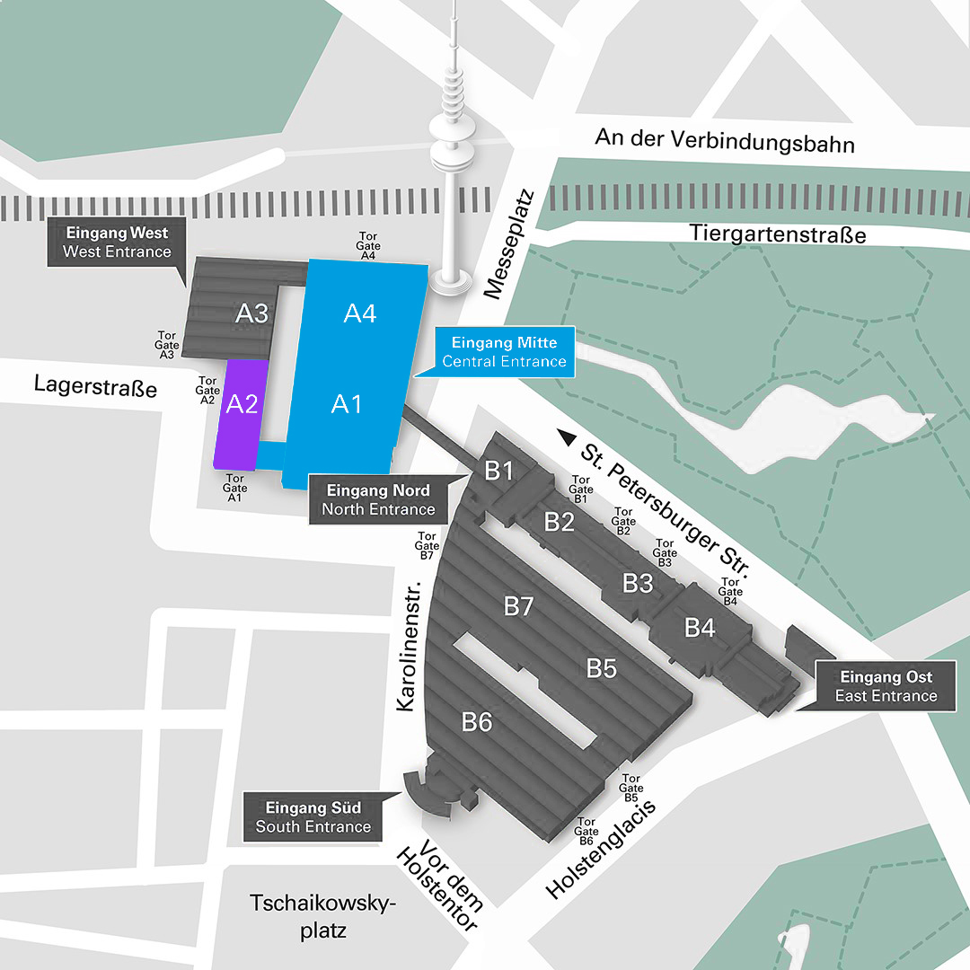 Geländeplan Messe Hamburg – NEO Summit Halle A2